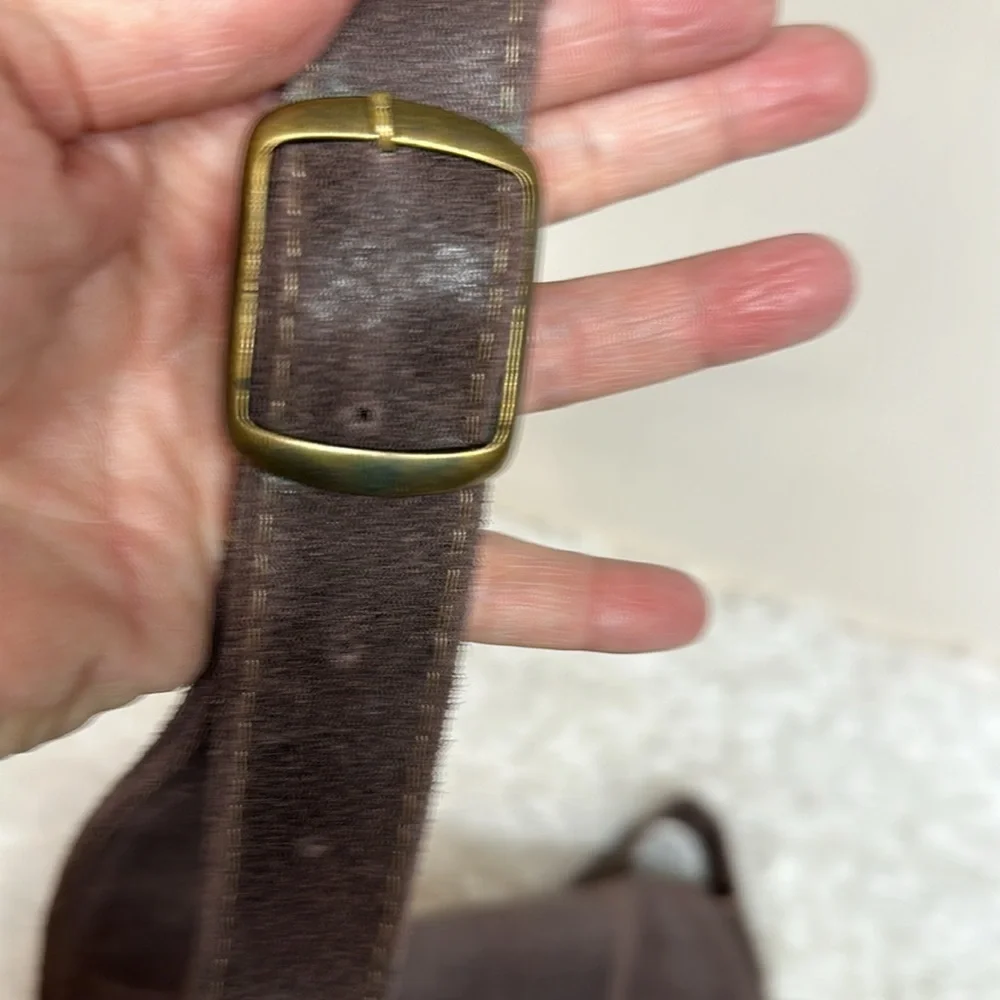 Classic Suede Messenger Bag - Brown